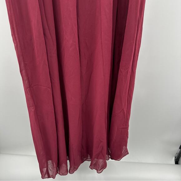 Birdy Grey Gwennie Chiffon Bridesmaid Maxi Dress in Cabernet Red Sz M‎ NEW - Picture 7 of 9